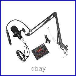1 Set Cardioid Microphone Mic with Sound Card for Video Live