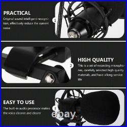 1 Set Condenser Microphone Mic with Sound Card for Conference Chat