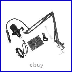 1 Set Condenser Microphone Mic with Sound Card for Live Chat