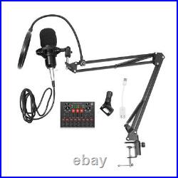 1 Set Condenser Microphone Mic with Sound Card for Video Conference