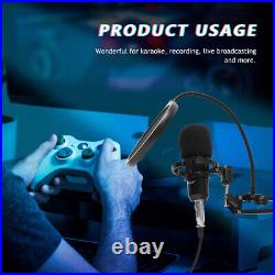 1 Set Wired Microphone Mic with Sound Card for Video Live Chat