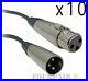 10 Pack Lot XLR Shielded Balanced Microphone Mic Audio Cable Male Female 100ft
