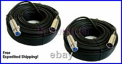 2 Pack 100Ft XLR Pro Audio 3Pin Male Female Cord MIC Microphone Balanced Cable