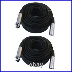 2 lot 50ft xlr male to female 3 pin MIC Shielded Cable audio Microphone Pack