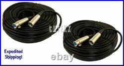 2 x 100Ft XLR 3Pin Male Female Mic Cord Audio Microphone Balanced Cable 100 Foot