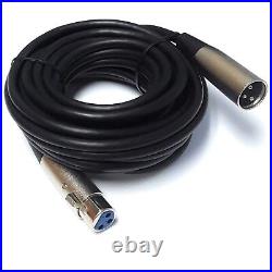 25 Pack Lot XLR Shielded Balanced Microphone Mic Audio Cable Male to Female 25ft