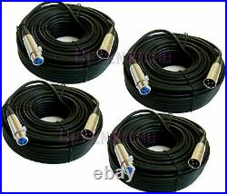 4 Lot 100Ft XLR 3-Pin Male to Female Audio MIC Microphone Cord Shielded Cable