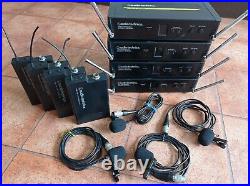 4 x Audio Technica 700 Wireless Microphone System (CH70) Lapel Mics