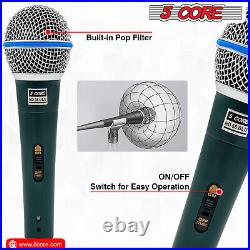 5Core12Pcs Microphone Neodymium Dynamic Mic XLR Audio Cardiod Karaoke with MicClip