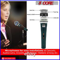 5Core12Pcs Microphone Neodymium Dynamic Mic XLR Audio Cardiod Karaoke with MicClip