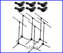 (6) Pro Audio Vocal Stage Instrument Boom Microphone Stand & Free Mic Adapters