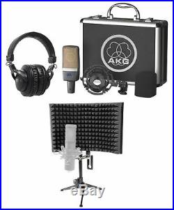 AKG C214 Studio Recording Mic+Audio Technica Headphones+Microphone Vocal Shield