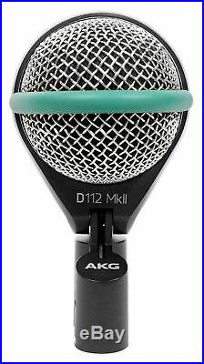 AKG D112 MKII Kick Drum Bass Guitar Microphone+(2) Audio Technica Tom Mics