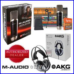 AKG M80 MKII Headphone + M-Audio VOCAL STUDIO Producer USB Mic Recording Podcast
