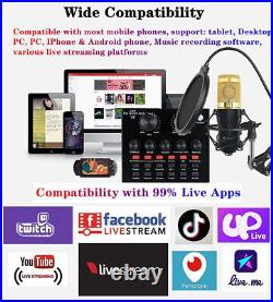 ALPOWL BM-800 Mic Kit with Live Sound Card Condenser Microphone Bundle