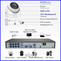 ANNKE 4K POE IP Security CCTV Camera System 8CH 8MP H. 265+ NVR Audio Mic Home 2T