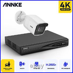 ANNKE 8MP CCTV System 4CH 4K Video NVR Audio Mic PoE Security IP Camera Outdoor