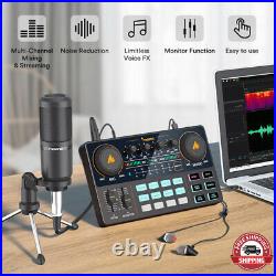 All In One Microphone Mixer Kit Sound Card Audio Podcaster AM200-S PC Phone 2021