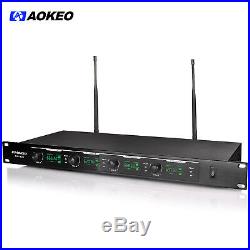 Aokeo 4-Channel Professional Pro Audio UHF Wireless Microphone 4 Desktop Mic