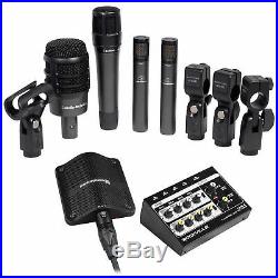 Audio Technica (4) Drum Microphone Kit withKick/Snare/Overheads+Boundary Mic+Mixer