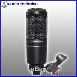Audio Technica AT2020 Large Diaphragm Studio Condenser Microphone Mic Stand Pouc