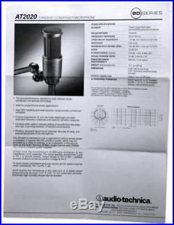 Audio Technica AT2020 Studio Microphone-Cardioid Condenser Mic + Headphones