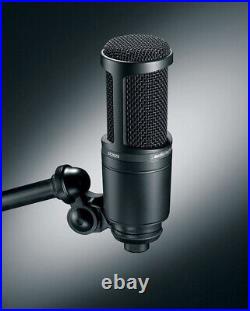 Audio Technica AT2020 Studio Recording Microphone+Pro Condenser Mic Boom Arm