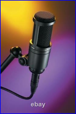 Audio Technica AT2020 Studio Recording Microphone+Pro Condenser Mic Boom Arm