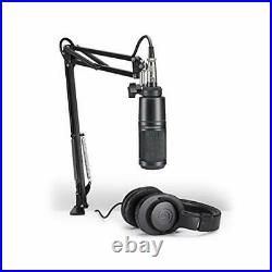 Audio-Technica AT2020PK Pack Includes Condenser Mic, Boom Arm & Headphones- New