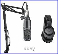 Audio Technica AT2020PK Studio Mic Recording Package-Microphone+Headphones+Boom