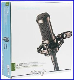 Audio Technica AT2035 Cardioid Condenser Studio Microphone/Mic+Case+Free Speaker