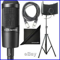 Audio-Technica AT2035 Cardioid Mic withIsolation Shield Stand, Cable & Polish Cloth