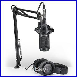 Audio Technica AT2035PK Studio Mic Recording Package-Microphone+Headphones+Boom
