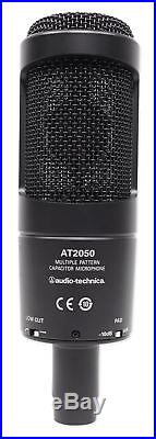 Audio Technica AT2050 Studio Condenser Recording Microphone Mic+Boom+Headphones