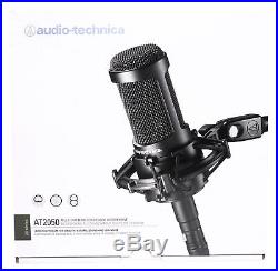 Audio Technica AT2050 Studio Condenser Recording Microphone Mic+Boom+Headphones