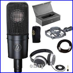 Audio-Technica AT4040 Cardioid Condenser Mic wi/Shock Mount + Headphone & Cable