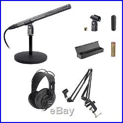 Audio Technica AT897 Shotgun Condenser Microphone Mic+Case+Boom+Stand+Headphones