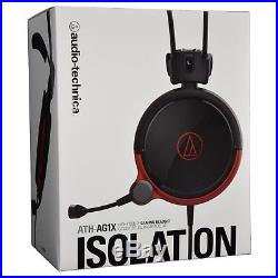 Audio-Technica ATH-AG1X ISOLATION High-Fidelity Stereo Gaming Headset Black Red