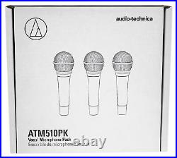 Audio Technica ATM510PK with (3) ATM510 Dynamic Cardioid Handheld Microphones Mics