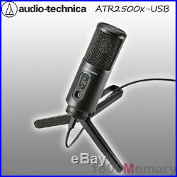 Audio Technica ATR2500x USB Cardioid Condenser Microphone Mic USB-A USB-C Cables