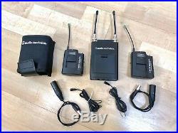 Audio Technica ATW-R1820a Receiver 2- ATW-T1801 UHF Transmitter Mic 655-681 MHz