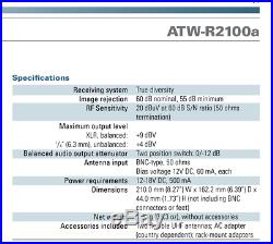 Audio Technica Complete UHF Wireless System ATW-R2100aD / ATW-T210a / Lav Mic