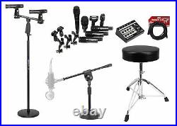 Audio Technica PRO-DRUM7 Drum Microphone Kit with(7) Mics+Stands+Cables+Mixer+Seat
