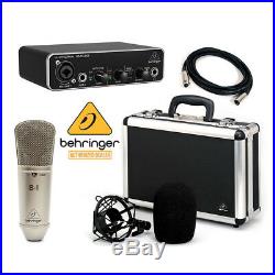 Behringer Podcast Studio Audiophile Combo B-1 B1 Mic UMC22 Audio Interface + XLR