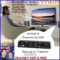 Bluetooth transmitter for TV, optical audio sender & receiver no lag low latency