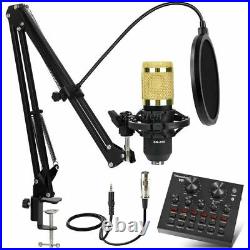Condenser Microphone Sound Card Kits Studio Phantom Power Recording Streaming PC