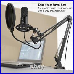 Condenser Microphone Studio Recording Audio Podcast USB Mic Stand Shock Mount