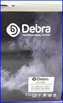 D Debra AU400 Pro UHF 4-Channel Wireless Microphone System with 2-Cordless Mics