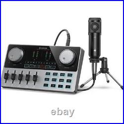 Donner Audio Interface Microphone Set Two 6.35Mm Trs Mic/Instrument Inputs Mixer