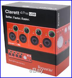 Focusrite Clarett 4Pre USB Audio Interface+Blue Microphone+Mic Shield+Pop Filter